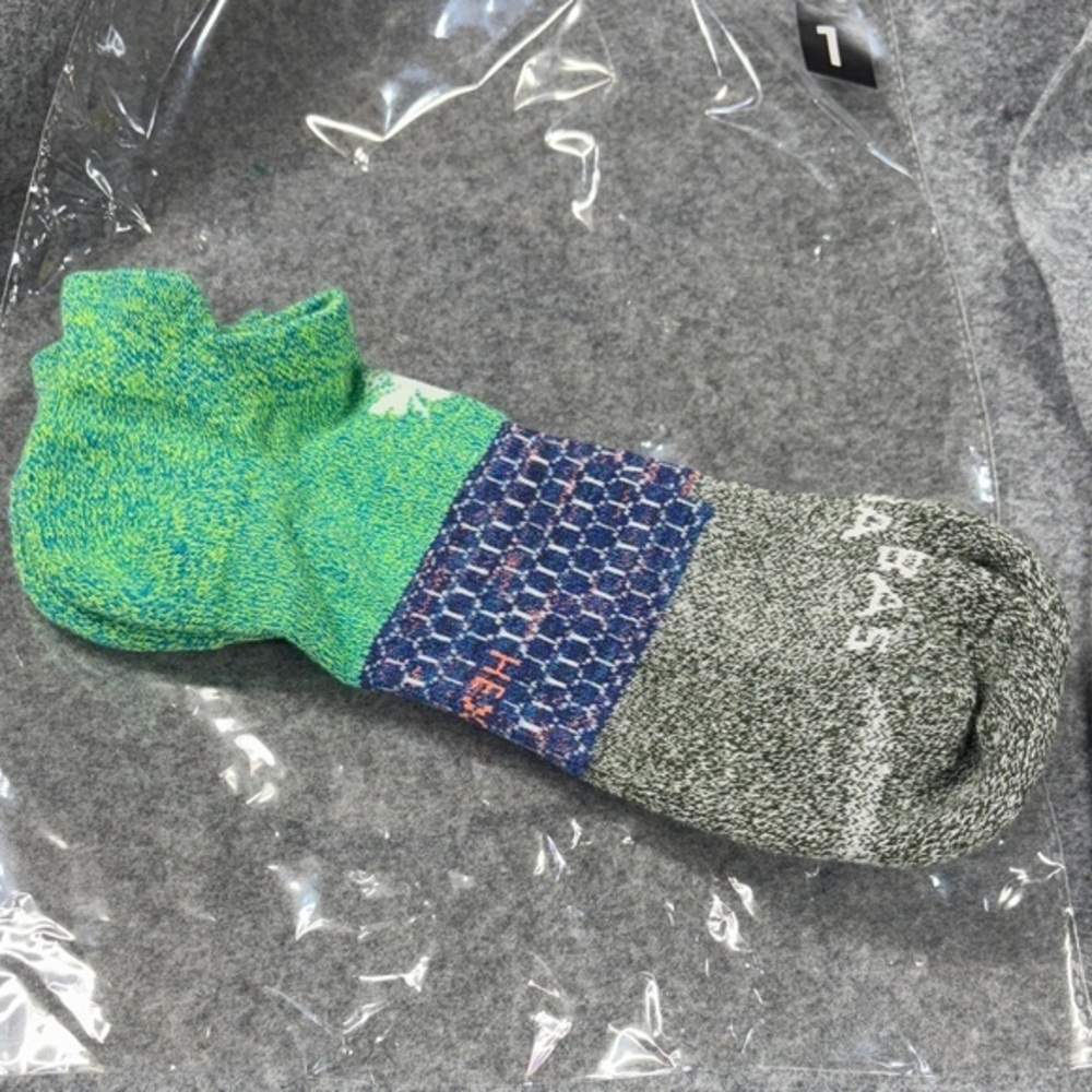 Bombas Hex Tec honeycomb blue green grey  Patterned Socks XL
